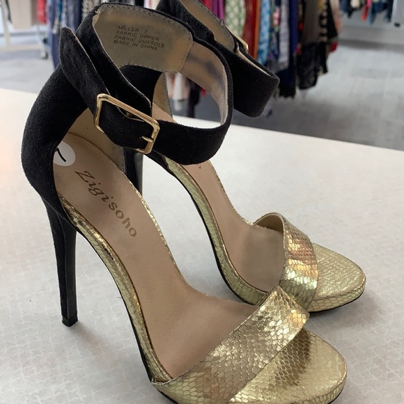 Zigi Soho Shoes - Zig Soho high heel black / gold shoe size 7